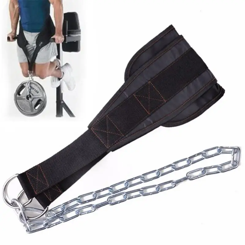 Dip Belt Chain Waist Support Wrap Heavy Duty Chain Chin-Ups Strength Trainer
