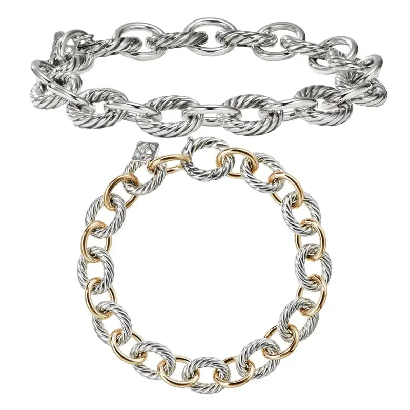 

Двойной кольцевой браслет David Yurman, высококачественные роскошные украшения в стиле панк, праздничный подарок, бесплатная доставка