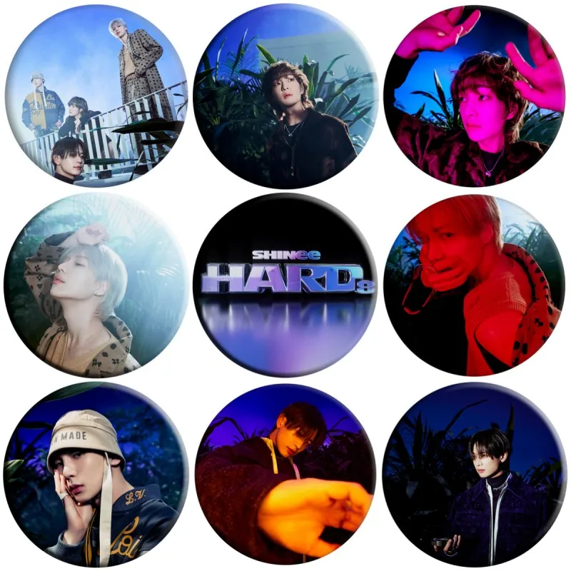 

10Pcs/Lot KPOP SHINee HARD 8th Album Charm Photo Print Brooches Key Taemin Onew Minho Mirror Keychains Pendant Bag Decor Gifts