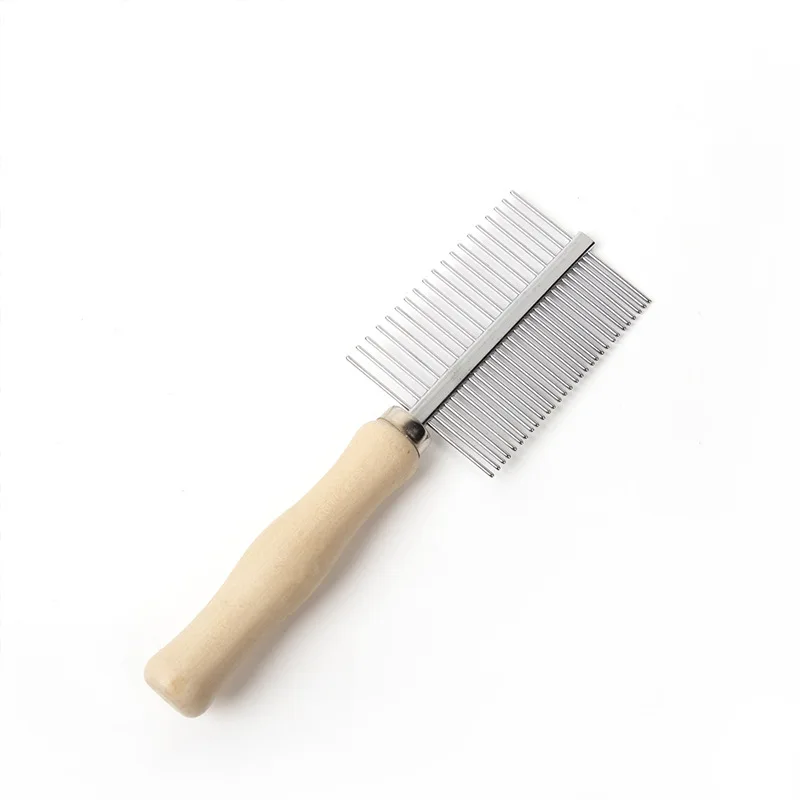 

Расческа для домашних питомцев, стальная Щетка с двойными иглами для собак, щенков, кошек, инструменты для ухода за шерстью, аксессуары для кошек и собак