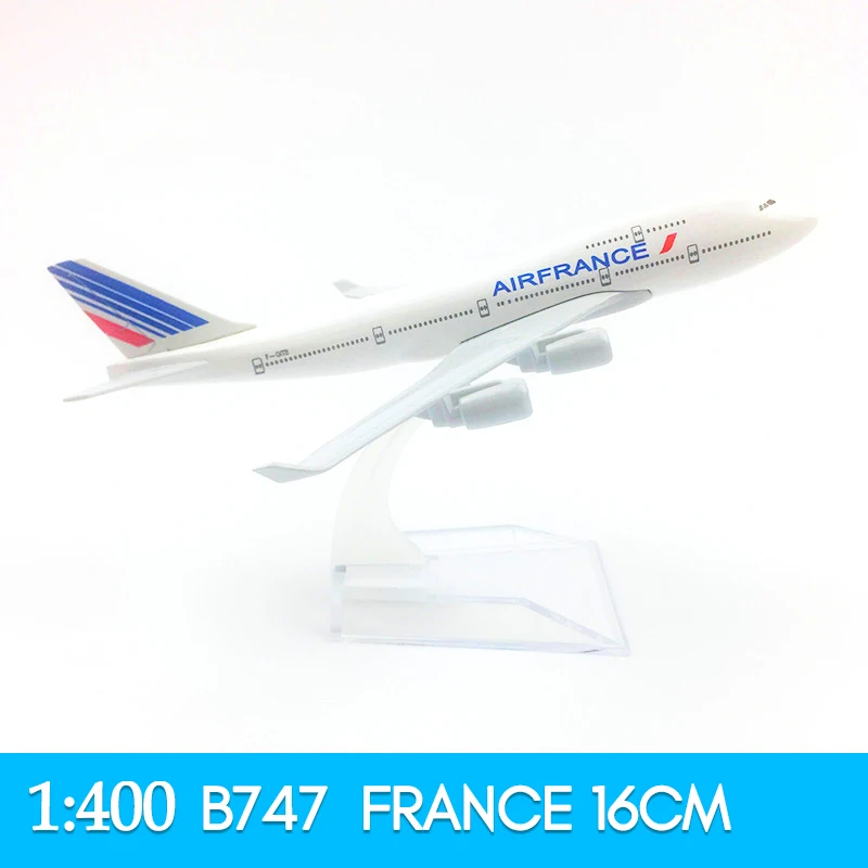 

1:400 Scale Boeing 747 Plane Model 16cm Finished Plane Air France Airliner Metal Diecast Simulation Models Toys for Children