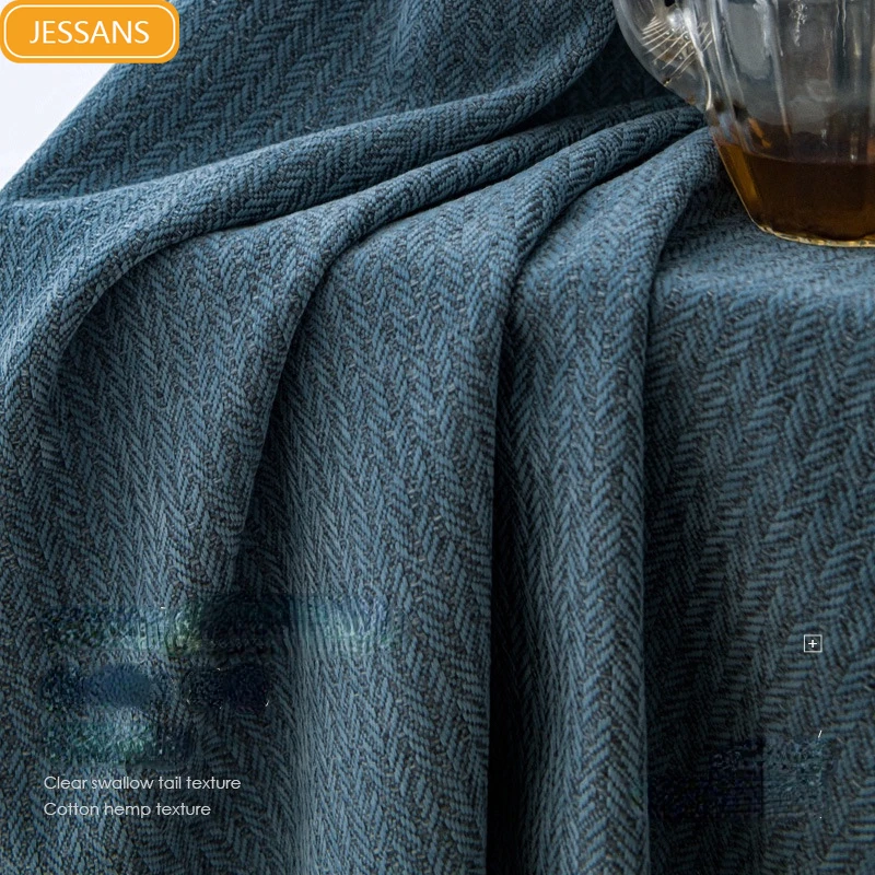 

Customized three-dimensional jacquard chenille swallowtail curtains thick drape good shading modern light luxury American style
