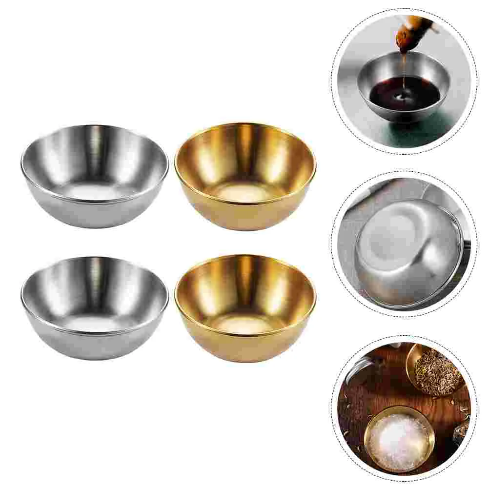 

Sauce Dishes Dish Bowls Stainless Steel Dipping Seasoning Soy Plates Plate Bowl Cups Serving Appetizer Pinch Dessert Tray