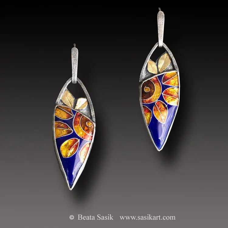 

New Luxury Fashion Shiny Enamel Earrings Bohemian Sunflower Shiny Colorful Sexy Earrings As A Jewelry Gift for Women Girl