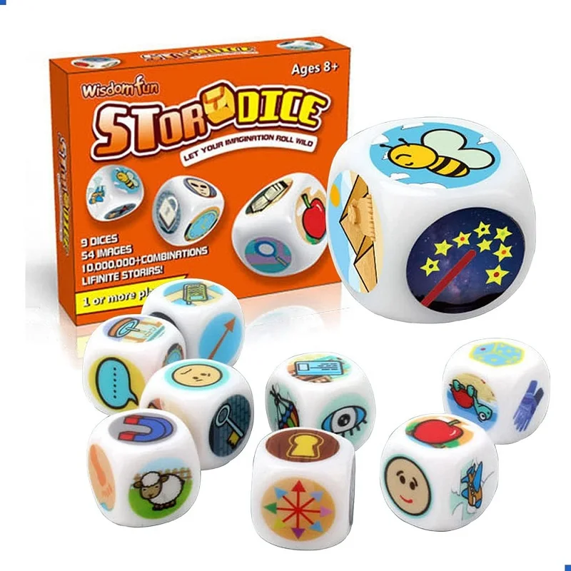 

Story Cubes Dice Set Travel Storytelling Cubes for Kids Early Education Language Expression Imaginative Play Family Party Game
