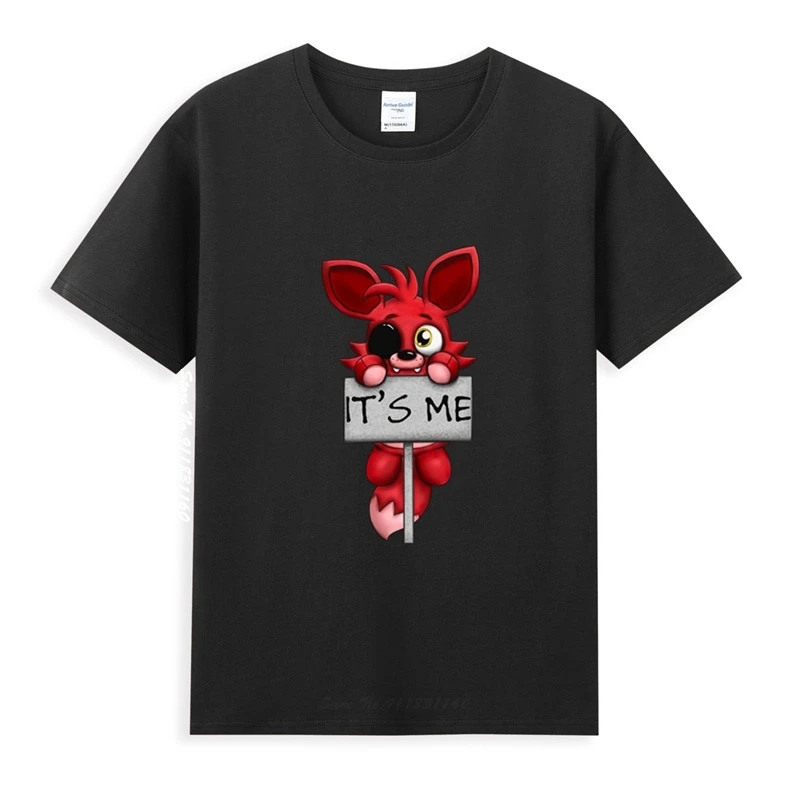 

Kawaii Fnaf Plush Foxy It‘s Me T-Shirt Homme Summer Tops Short Sleeve Tee Shirt Pure Cotton Vogue Style Unisex