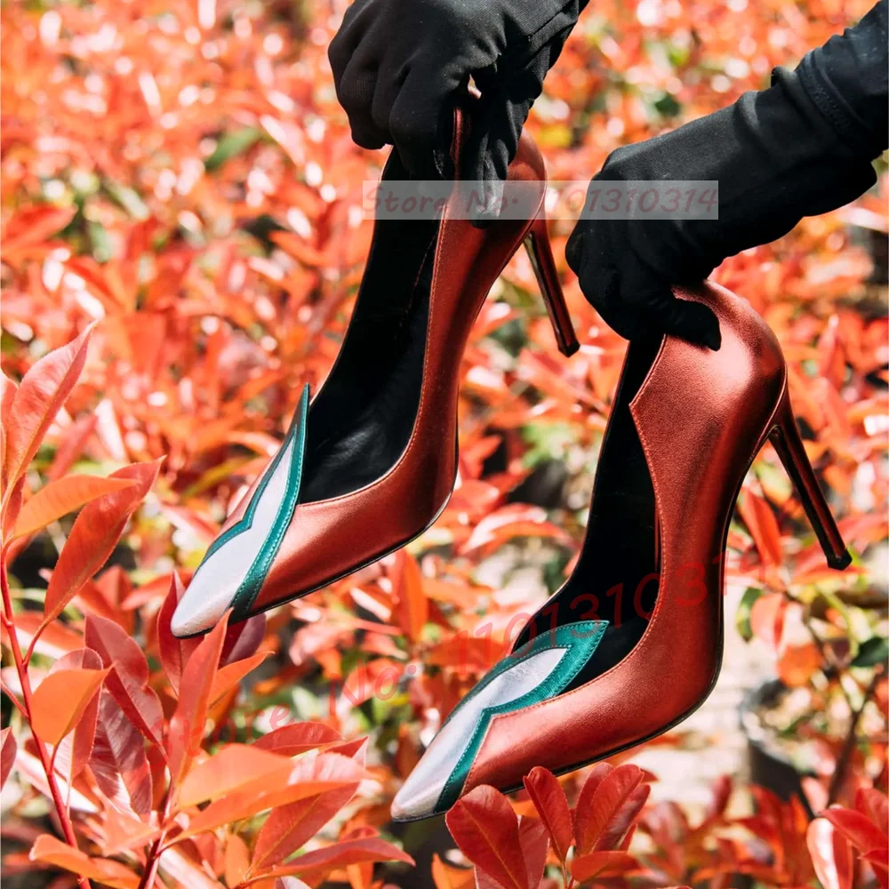 Туфли-лодочки женские с острым носком элегантные Гладкие кожаные туфли на