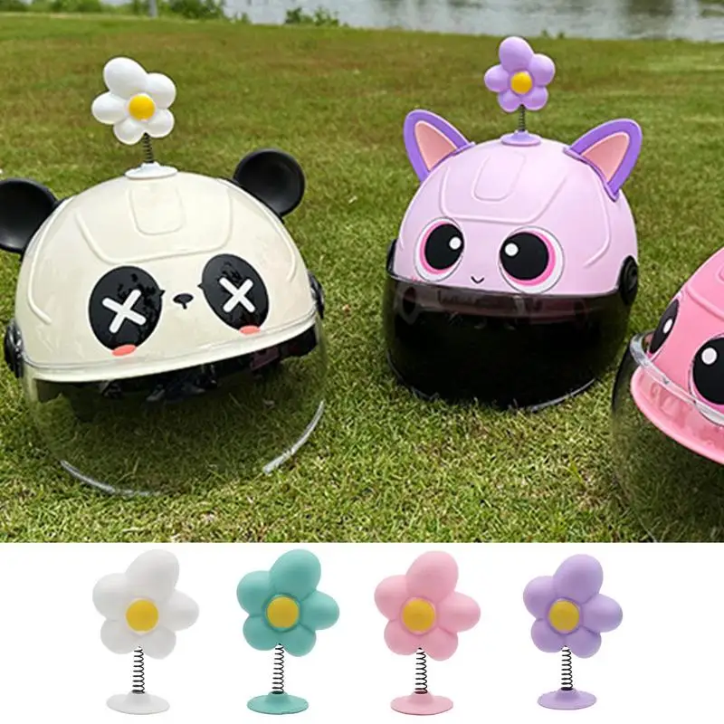 

Helmet Shaking Small Flower Decoration Electric Motorcycle Bike Helmets Cute Sun Flower Decor Driving Styling Helmet Accessories
