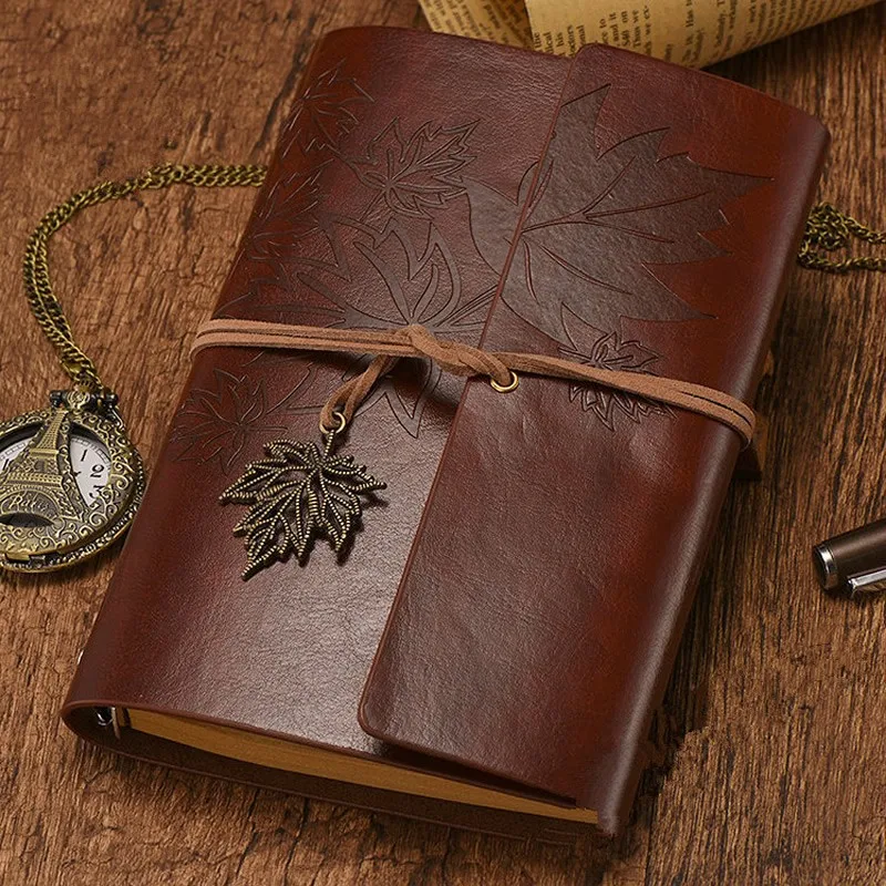 

PU Leather Travelers Vintage Notebook Blank Kraft Diary Note Book Journal Sketchbook Stationery School Office Supplies A7/A6/A5
