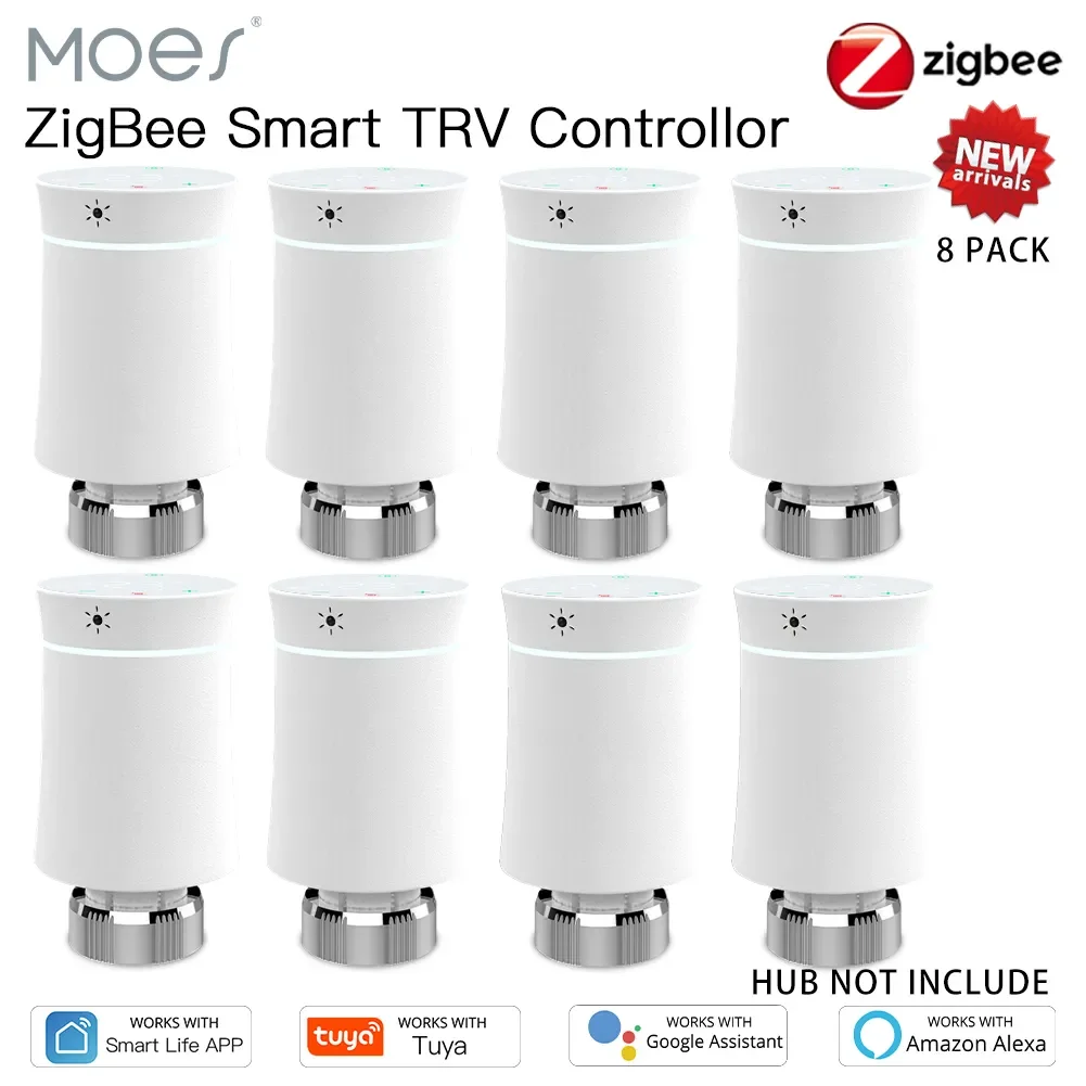 

Новинка 2023NEW Moes ZigBee3.0 TRV новейший клапан радиочастотного термостата программируемое интеллектуальное Отопление
