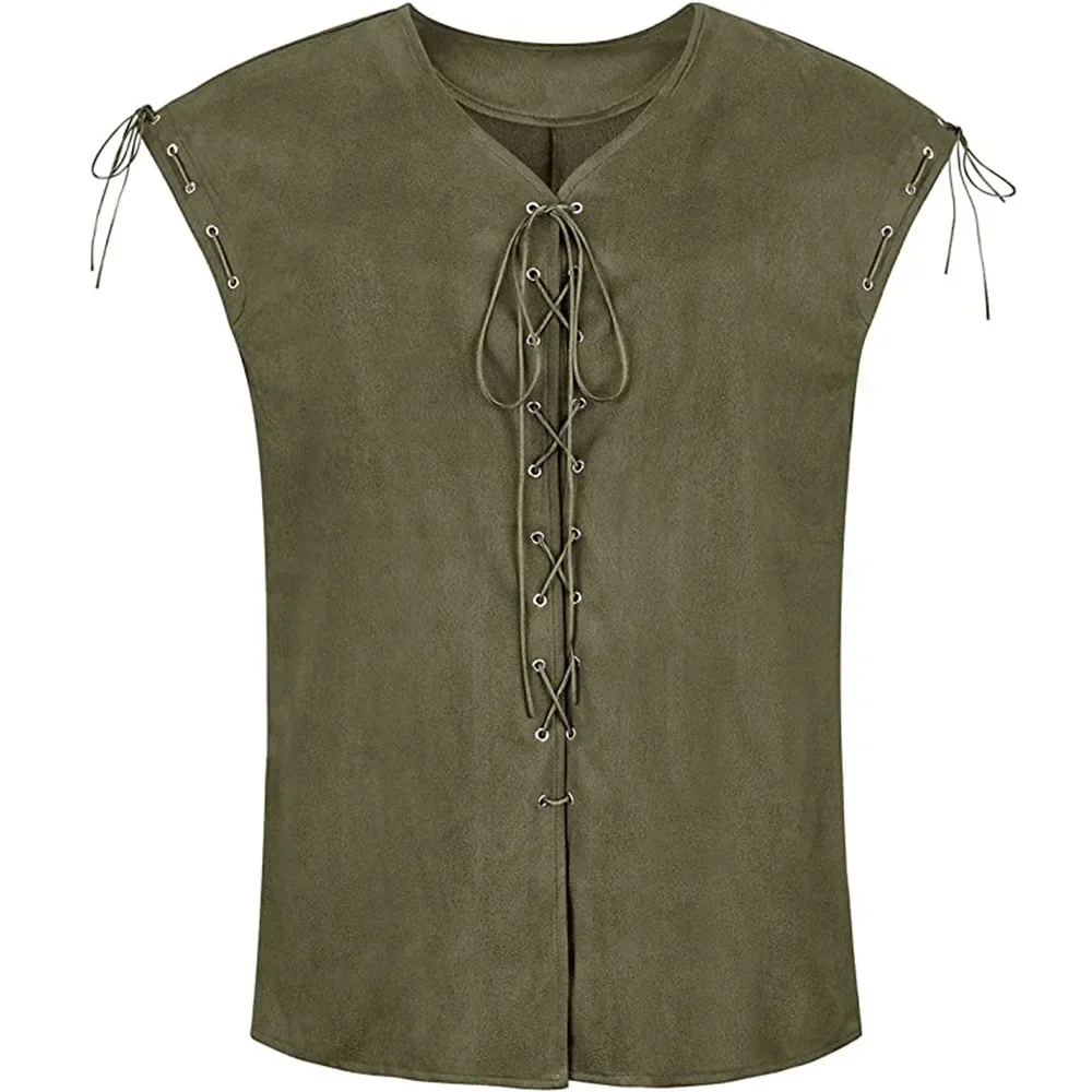 Пиратский жилет из искусственной кожи средневековый для мужчин косплей