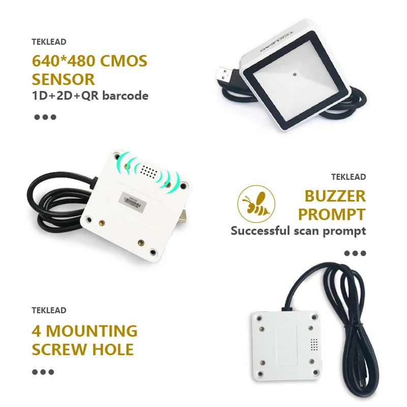 TEKLEAD встроенный модуль сканера штрих-кодов 1D 2D QR проводной USB мини-считыватель
