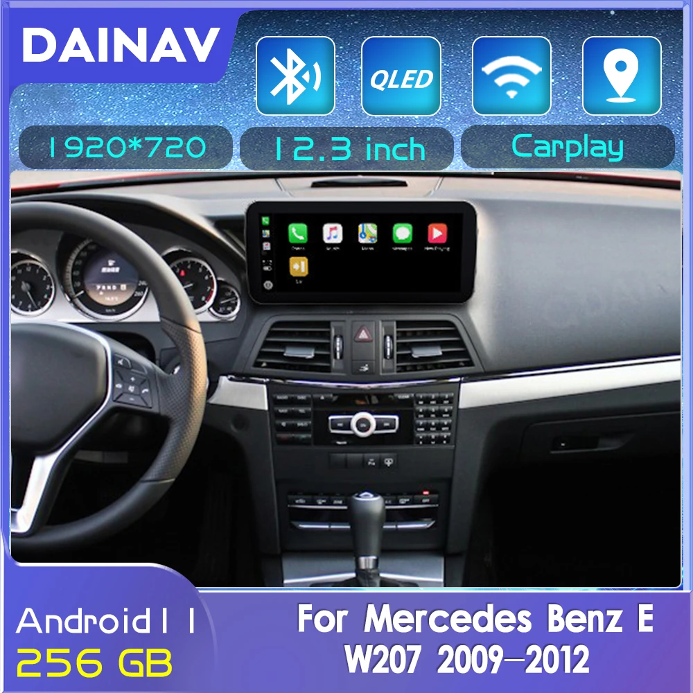 

Автомобильный радиоприемник на Android 11,0, 8 + 256 ГБ, GPS-навигация для Mercedes Benz E-Class W207 2009-2012, мультимедийный плеер, стерео CarPlay
