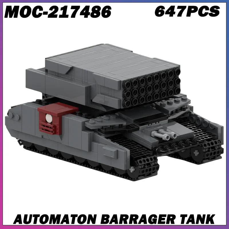 Фото 647 шт. MOC- 217486   Автоматический Barrager Tank Destroyer MOC Строительный блок Боевые транспортные средства Дисплей Модель Кирпичи Рождественские игрушки для мальчиков №1