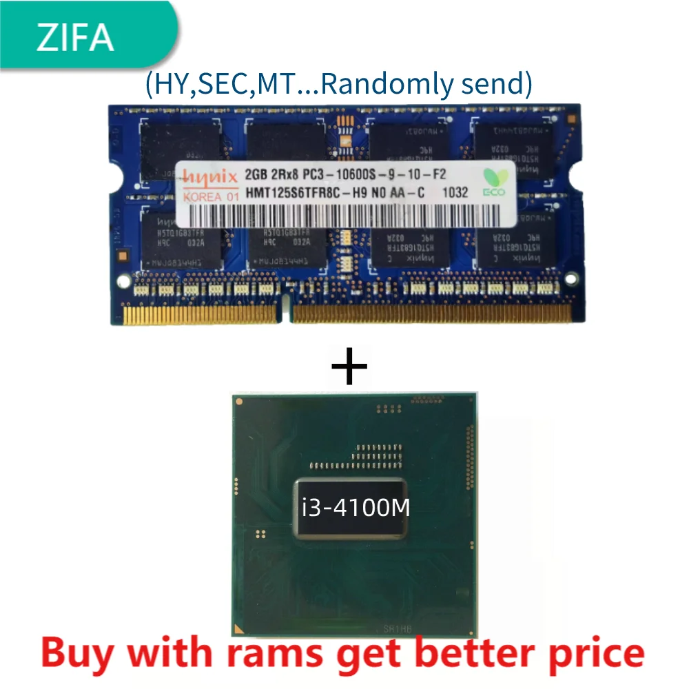 

DDR3 2G 1333Mhz with i3-4100M i3 4100M SR1HB 2.5 GHz Dual-Core Quad-Thread CPU Processor 3M 37W Socket G3 / rPGA946B