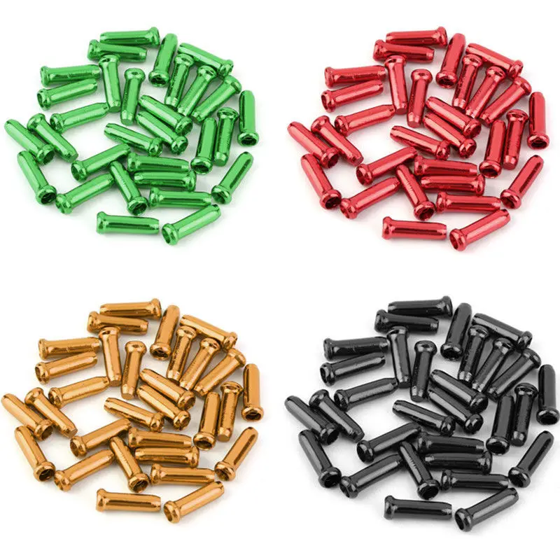 50pcs Bicycle Brake Shifter Inner Cable Tips Crimps for Mtb Aluminium Alloy Bicycle Brake Wire Terminal Housing Ferrules