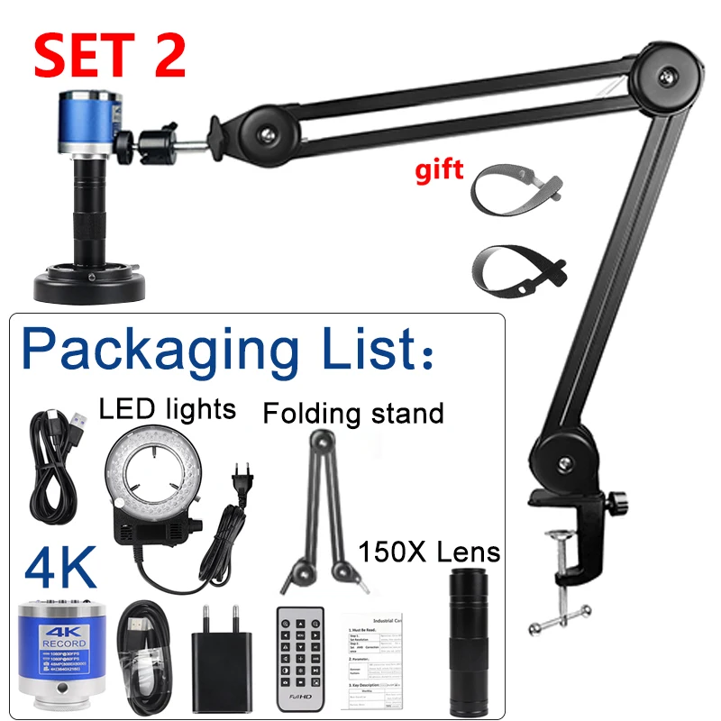 

KUAIQU Промышленный видеомикроскоп 60MP 4K 150X