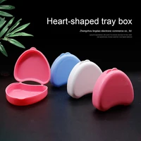 dental tray storage box heart shaped braces storage blue pink white environmental protection material food grade plastics