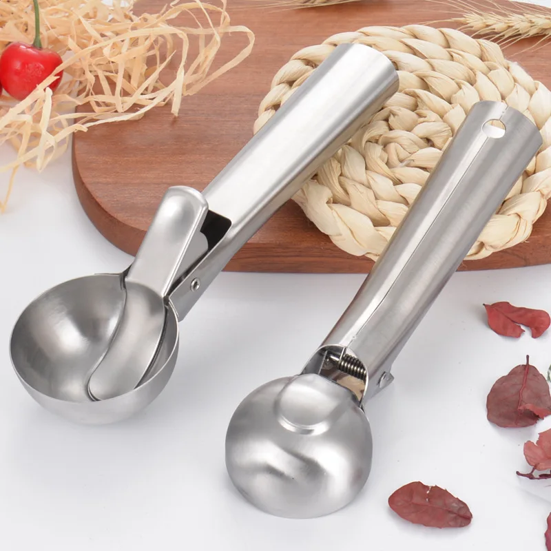 

Stainless Steel Ice Cream Scoops Stacks Watermelon Baller Scoop Non-Stick Fruit Dessert Spoon Ice Cream Ball Maker Kitchen Tools