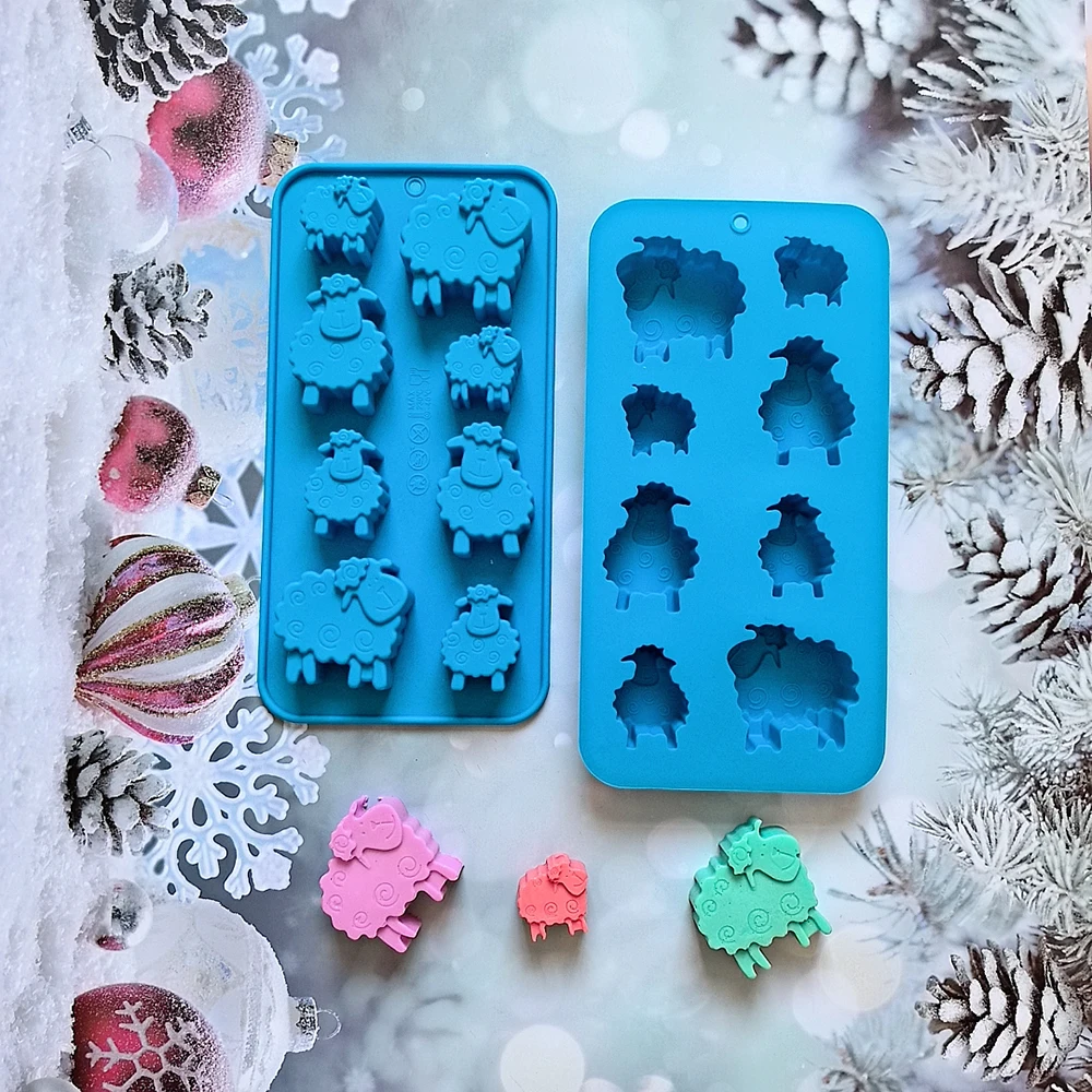 

8 Holes Mubarak Ramadan Animal Sheep Chocolate Mold Silicone Mold Candy Biscuit Jelly Pudding Ice Cube Pastry Baking Tools