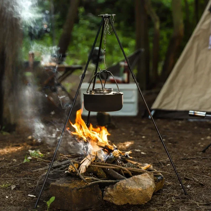 

Grill Camping Shelf Indian Hanger Stand Tactical Survival Accessories Triangle Adjustable Hanging Pot Outdoor Bonfire Portable