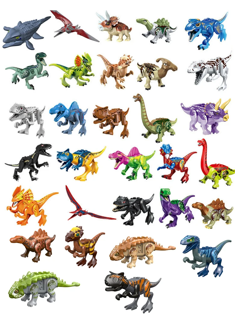 Assemble Toy Bricks Dinosaur World Building Blocks Kids Dinosaur Toy Pterosaurs Triceratops Figures Model Toys for Boy Gift