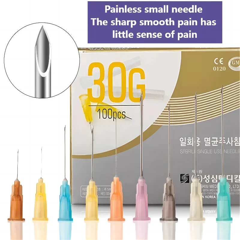 18G 25G 27G 30G 31G 32G 34G High Quality Painless Small Needle painless beauty ultrafine  syringes Korean Needles Eyelid Tools