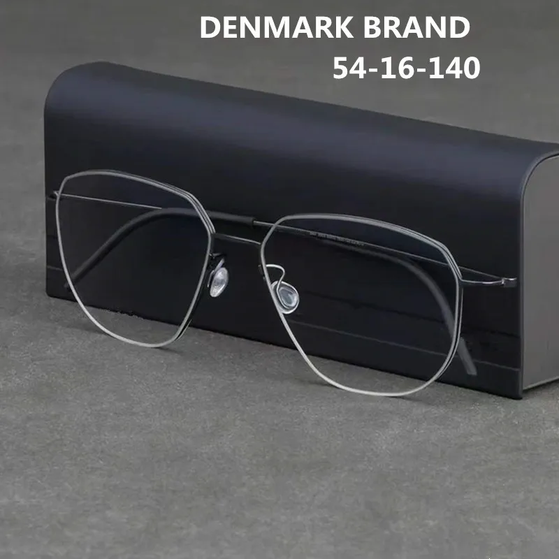 New Denmark Brand Pure Thin Titanium Glasses Frame Men Polygon Ultralight Prescription Eyeglasses Women Optical Eyewear Oculos
