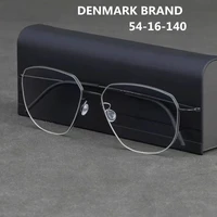 new denmark brand pure thin titanium glasses frame men polygon ultralight prescription eyeglasses women optical eyewear oculos