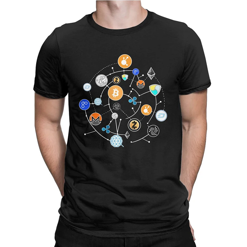 Купи Bitcoin BTC Crypto Currency Tee Shirt Men Cryptocurrency Pure Cotton Tee Shirt Harajuku Tops T Shirts Birthday Present Clothes за 274 рублей в магазине AliExpress