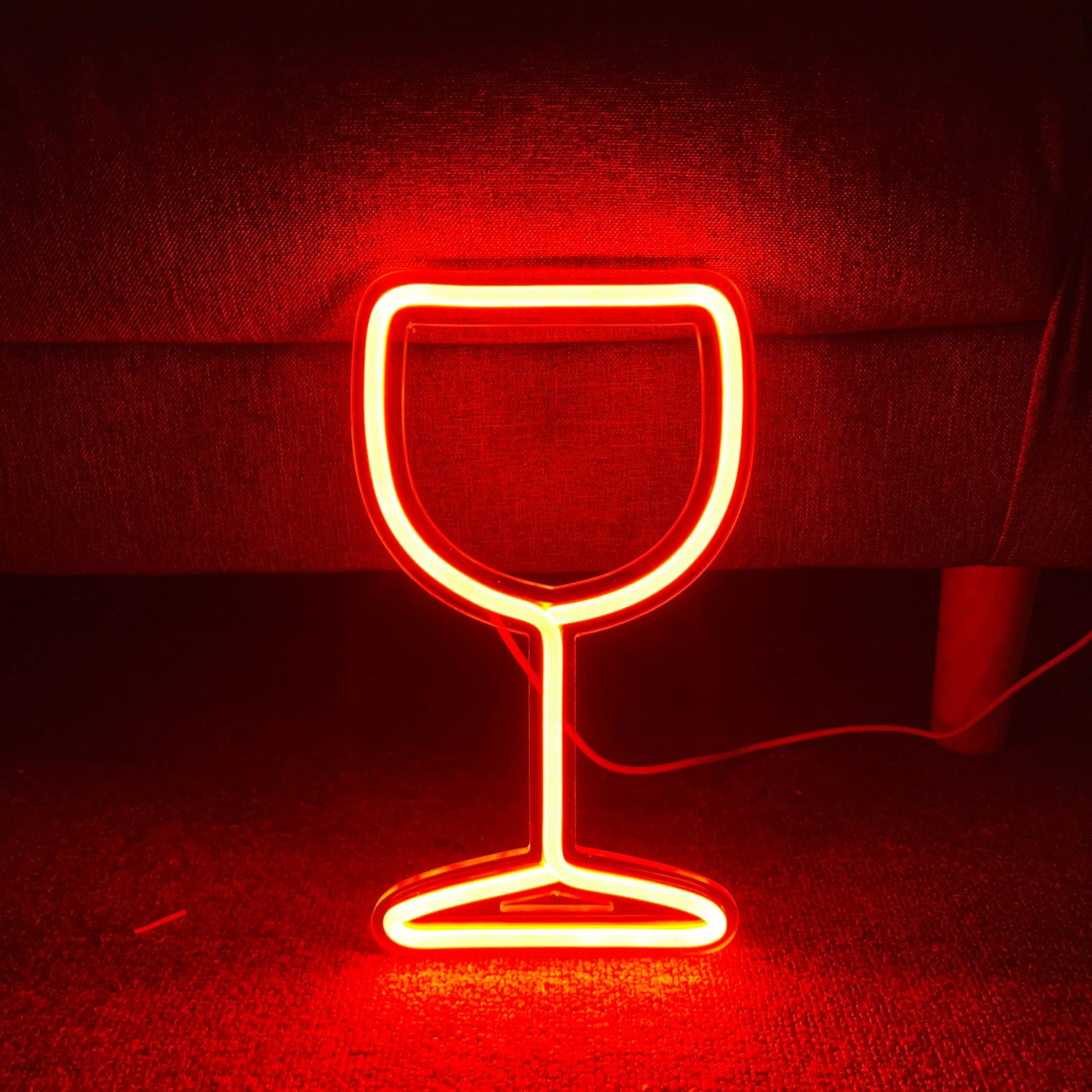 Неоновая вывеска для винного бокала светодиодный неоновый Настенный декор