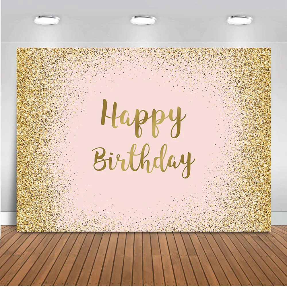 

Mocsicka Birthday Party Photography Backdrops Wedding Bridal Shower Photo Wallpaper Gold Glitter Pink Decor Custom Background