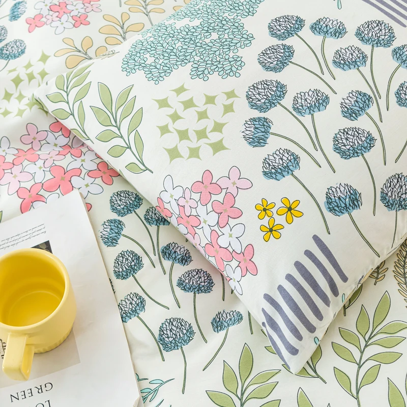 Комплект постельного белья из 100% хлопка с цветочным принтом