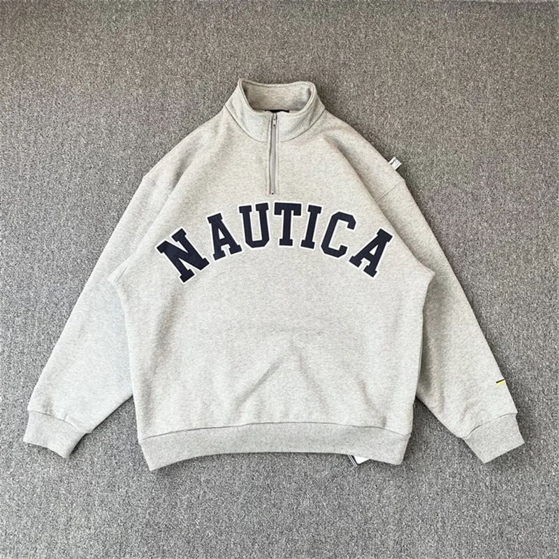 

Autumn NAUTICA Winter Japanese Style Half Zipper Plush Keep Warm Men's And Women's Standing Collar Sweater