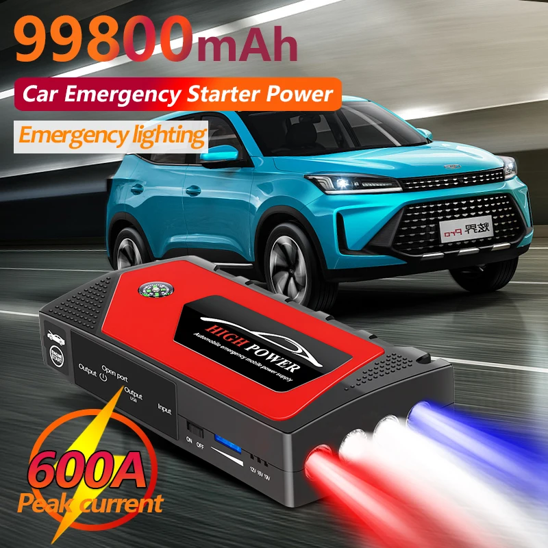 

2022 Hot Sale 99800mAh Portable High Capacity Battery Starter Charger Emergency Booster With LED Light