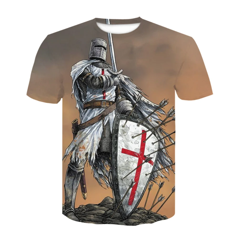 

2021 New Knights Templar t shirt Military tshirt Men Women Casual Streetwear hip hop clothes harajuku Tops tee shirt oversize