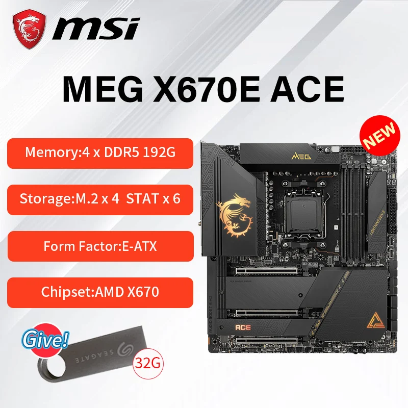 

Новая материнская плата MSI Мег X670E ACE поддерживает AMD Ryzen 7000 Series, память DDR5, удобный дизайн «сделай сам»,