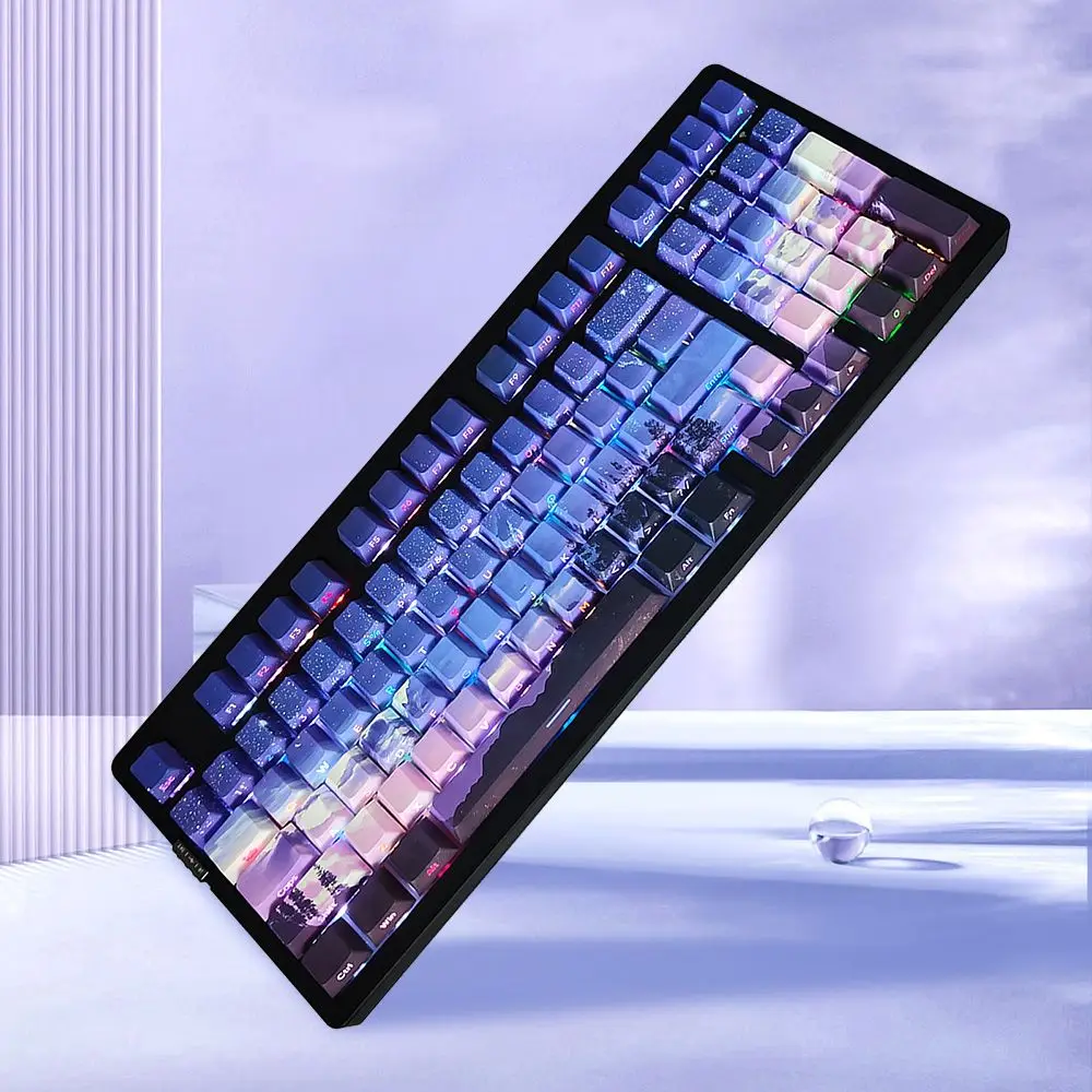 

PBT Side Printed Keycaps 5 Side DYE-Sub Keycap Cherry Profile 125 Keys for Cherry Gateron MX Switches Keyboard US and UK Layout