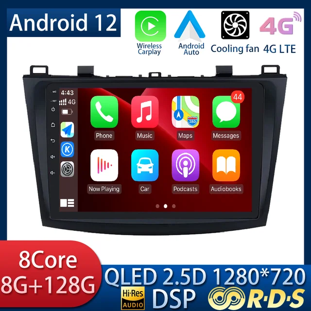 Android 12 для Mazda 3 II для Mazda3 BL 2009 - 2013 автомобильный радиоприемник стерео мультимедийная навигация GPS видеоплеер DSP беспроводной Carplay 1