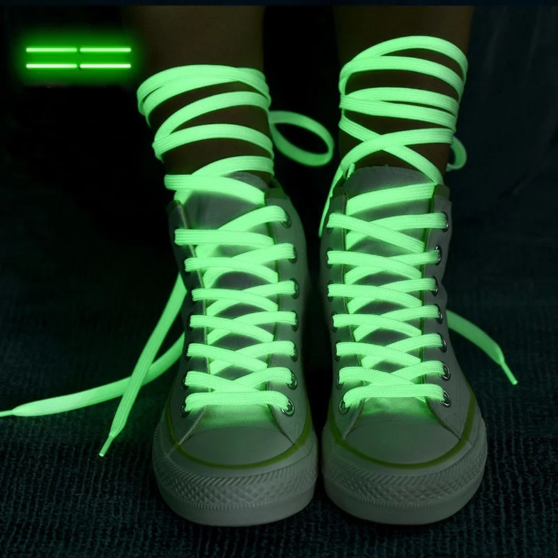 

1 Pair 100CM Luminous Shoelaces Flat Sneakers Canvas Shoe Laces Glow In The Dark Night Fluorescent Shoestrings 6 Colors