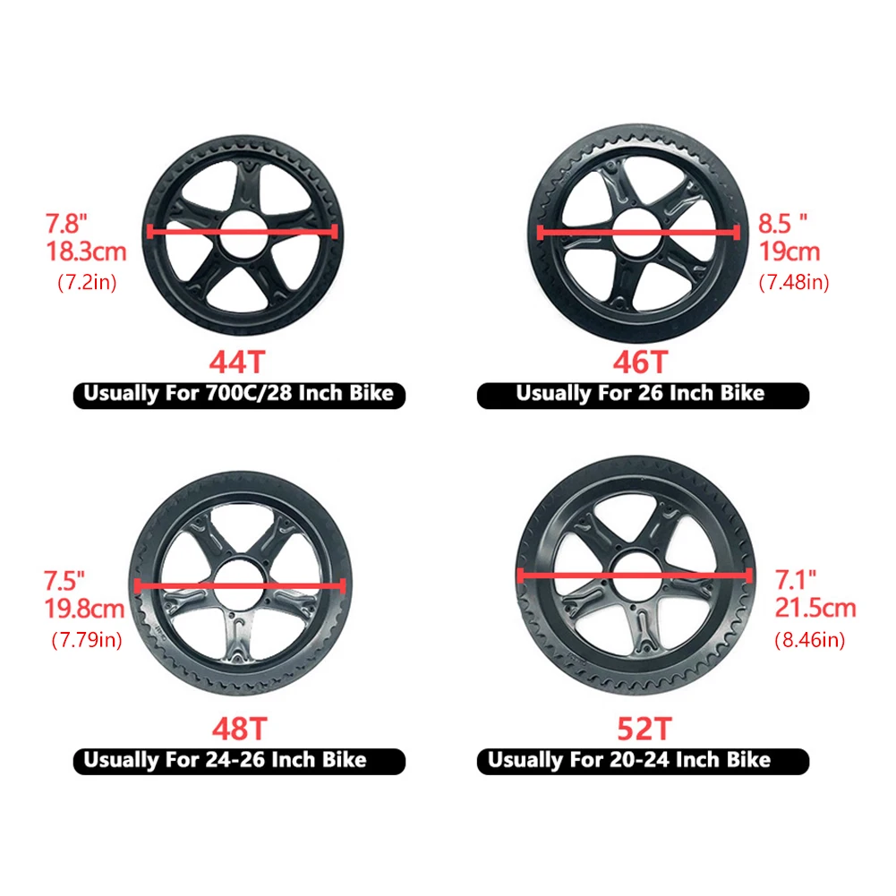 Для Bafang BBS01B BBS02B средняя цепная колесо двигателя звездочка 44T 46T 48T 52T