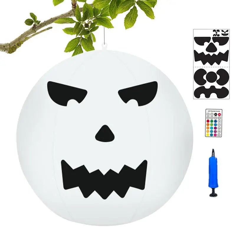 

Blow Up Pumpkin Ball 16in Floating Pool Lights 16 Light Colors Waterproof Blow Up Halloween Hangings Pumpkins Night Light For