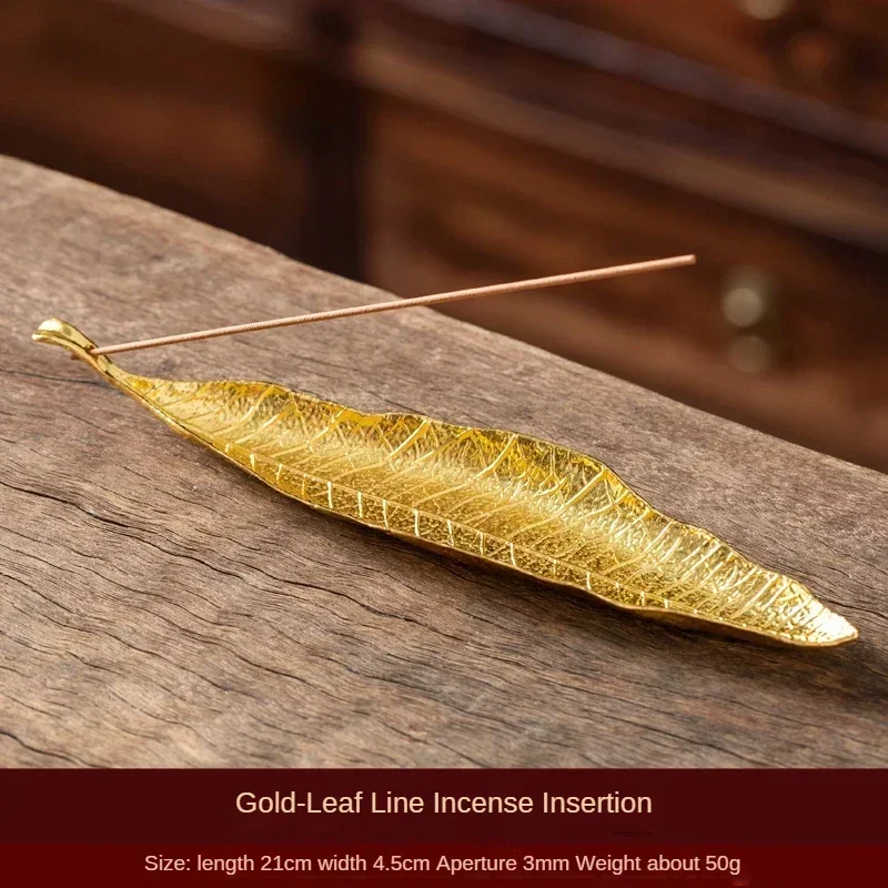 

Подставка для благовоний «Золотой лист» в форме цветка лотоса, креативный декор для офиса и чайной церемонии