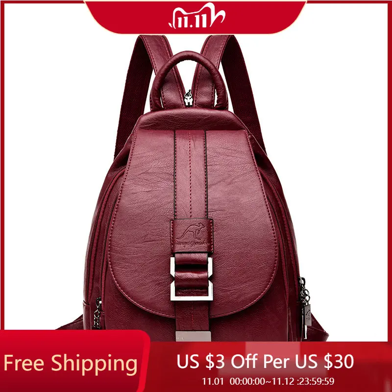 

Women's Backpack Casual Soft Leather Large Capacity Backpack Foreign Trade Crossborder 2022 New Women's Chest Bag Versatile