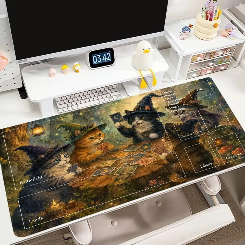 Фото Коврик для мыши Flame Samurai Red Panda Zone, противоскользящий коврик в стиле темного искусства для ноутбука и офиса №4