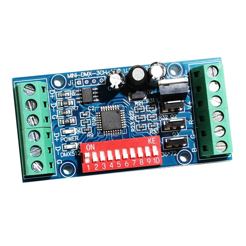 Фото MINI 3CH DMX LED Controller RGB DMX512 Decoder,3 Channel 1 Group,For LED Strip Light Module DC5V-24V 15A MINI-DMX-3CH-V1 №5