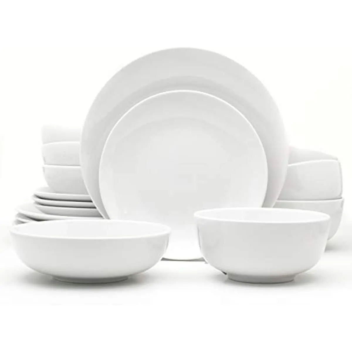 

Euro Ceramica Essential Collection Porcelain Dinnerware and Serveware, 16 Piece Set, Service for 4, Classic White