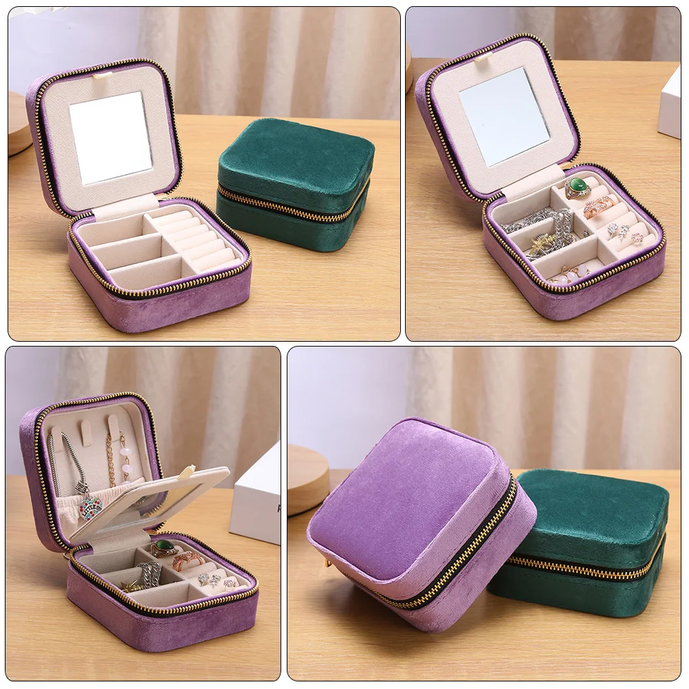 Box Jewelry Case Travel Ring Organizer Display Holder Gift Necklace Wedding Earrings Bracelet Portable Decorative Storage Mini