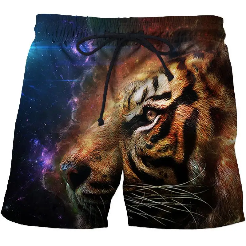 

Seaside Tiger Men's Vacation Beach Shorts Surfing Board Shorts Swimwear Shorts Quick Dry Swimwear Swim Summer Sports Trunks