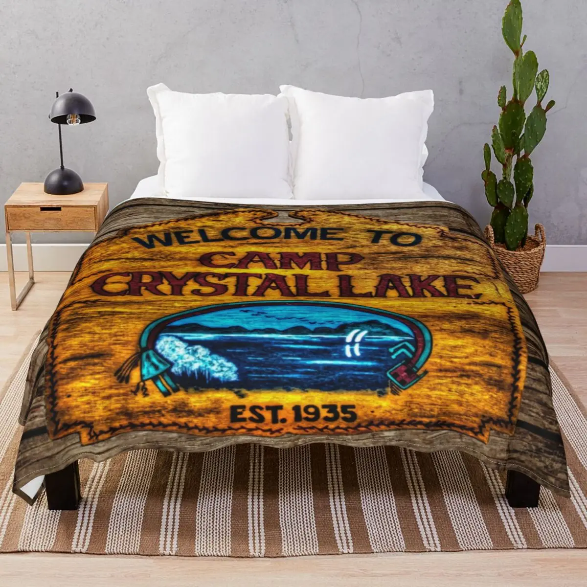 Camp Crystal Lake Blankets Fleece Print Lightweight Throw Blanket for Bed Home Couch Camp Cinema